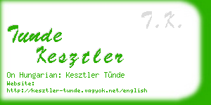 tunde kesztler business card