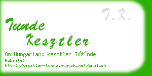 tunde kesztler business card
